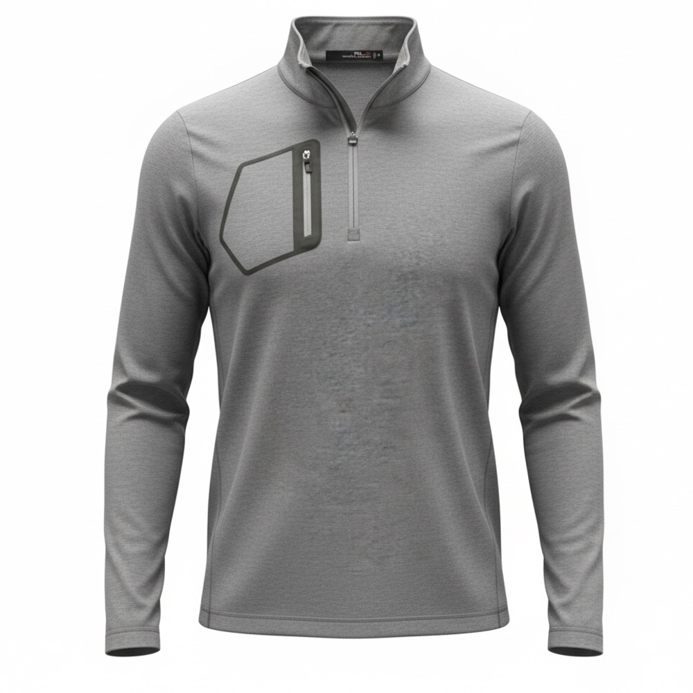 RLX Ralph Lauren Men’s Quarter Zip Performance Golf Pullover Gray Size Medium